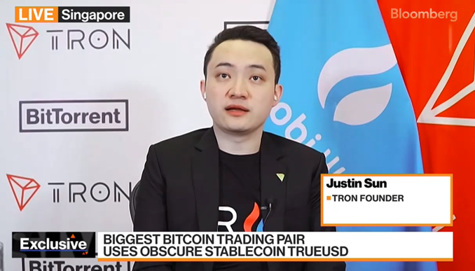 彭博社连线孙宇晨：TUSD规模持续扩张，火必业务量稳步增长