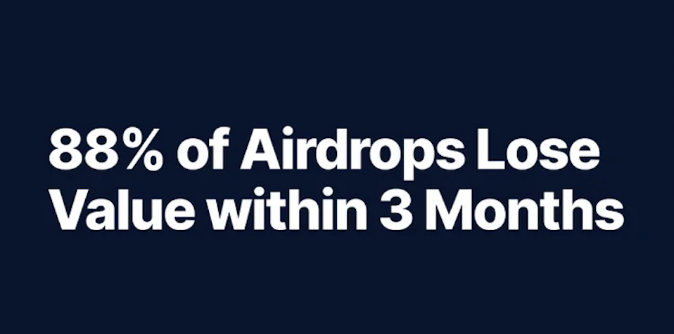 残酷数据:88% 的空投代币「活」不过 3 个月