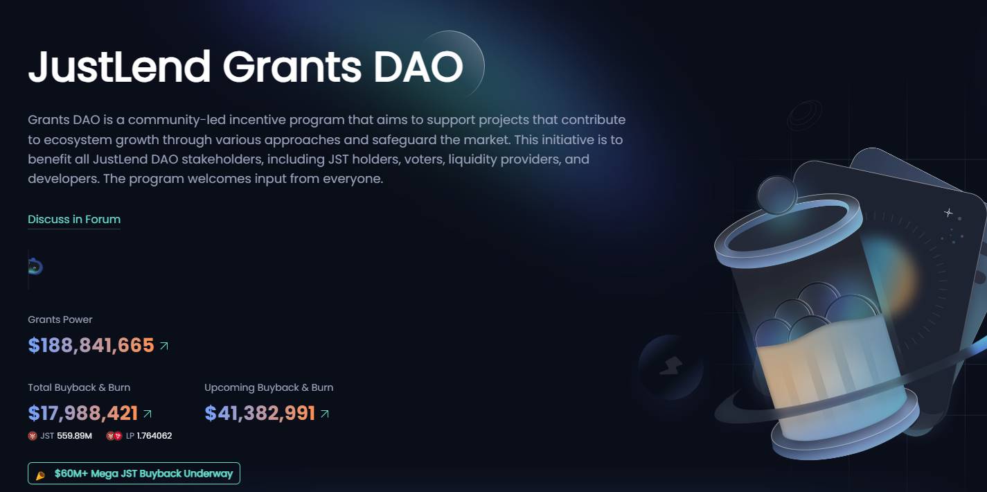 Grants DAO 累计拨款逾 1.8 亿美元，全力助推 JustLend DAO 生态繁荣与 JST 价值提升